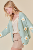 Loose Fitting Daisy Detail Cardigan - Assorted Colours