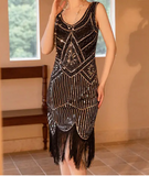Sequin Fringe Cabaret Flapper Dress