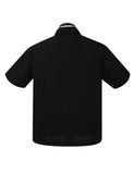 Black & Red Poplin Single Panel Bowling Shirt