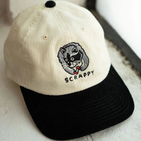 Scrappy Trash Raccoon Corduroy Dad Hat