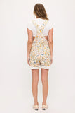 Rooster and Floral Print Shortalls