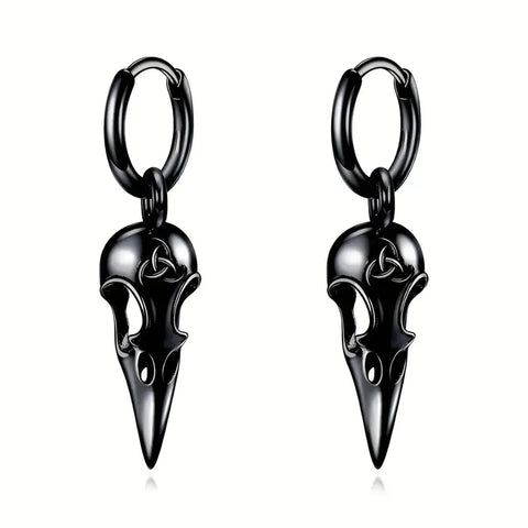 Mini Raven Skull Hoops