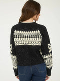Swan Jacquard Button Down Long Sleeve Cardigan