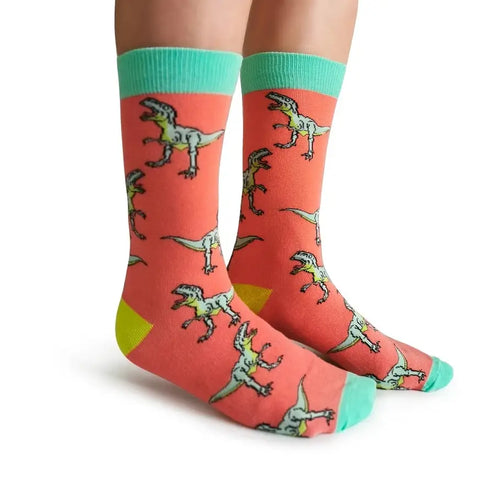 Classic Jurassic Dinosaur T-Rex Socks - Women's Sizing