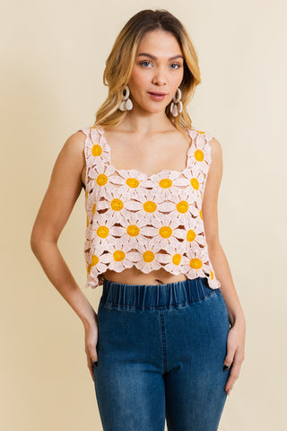 Cute Daisy Crochet Top