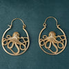 Golden Octopus Hoop Earrings