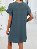 Yoke Loose  Crew Neck T-Shirt Dress