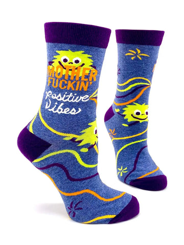 Mother Fuckin Positive Vibes Novelty Ladies Socks