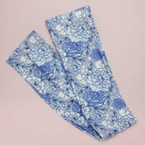 Blue Peonies Wrap and Tuck Style Head Band