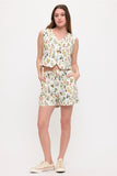 Floral Garden Print V Neck Vest
