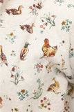 Chicken and Ducks Floral Zip Up Hoodie