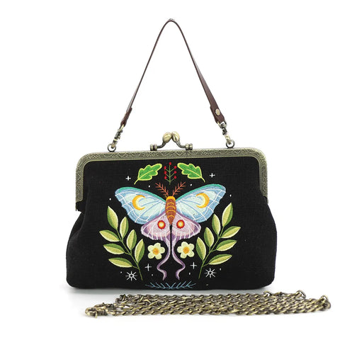 Night Luna Moth Kisslock Purse