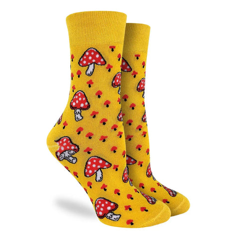 Yellow Mushroom Socks - Women's Sizing
