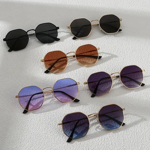 Tinted Gold Metal Frame Sunglasses