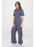 Mushroom Print Corduroy Jumpsuit Overalls