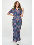 Mushroom Print Corduroy Jumpsuit Overalls