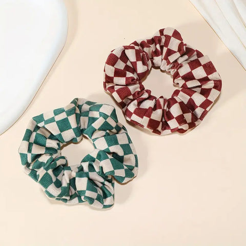 Assorted Checkered Scrunchies