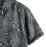 Happy Bay Linen Button Up Mens Shirt -  Grey Skull (Copy)