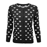 Cat Face Button Up Cardigan - Assorted Colours