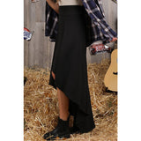 Black Hi-Low Jersey Skirt