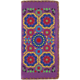 Moroccan Pattern Embroidered Large Flat Wallet - Assorted Colours