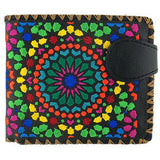 Vegan Leather Moroccan Pattern Embroidered Wallet