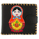Nesting Doll Embroidered Vegan Leather Medium Wallet
