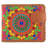 Vegan Leather Moroccan Pattern Embroidered Wallet