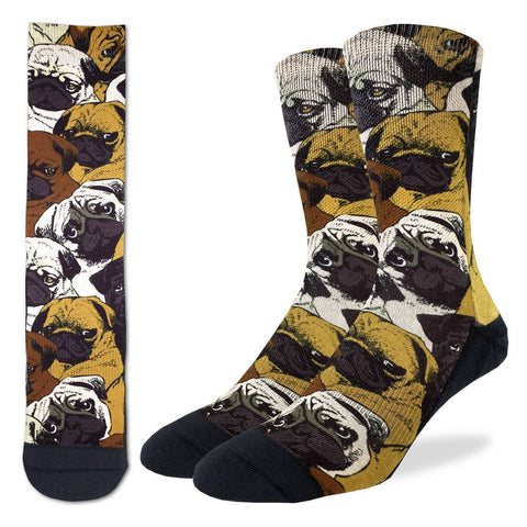 Social Pugs Active Fit Socks - Men's Sizing