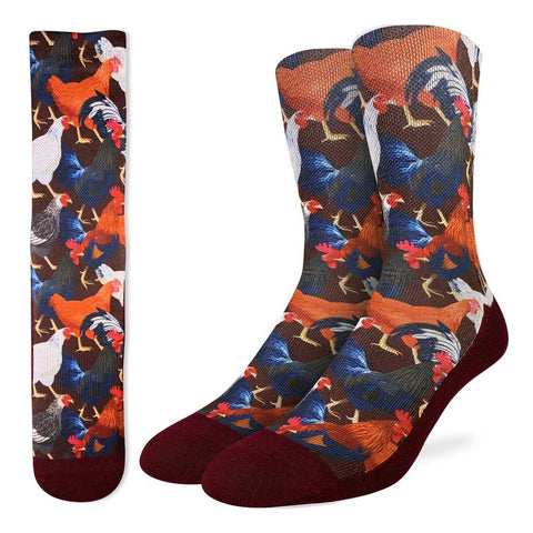 Chickens and Roosters Active Fit Socks - Men's Sizes