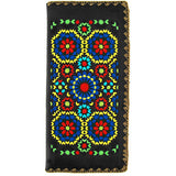 Moroccan Pattern Embroidered Large Flat Wallet - Assorted Colours