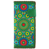 Moroccan Pattern Vegan Leather Large Embroidered Wallet