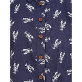 Lobster Print Tie Blouse