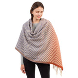 Chevron Pattern & Ombre Color Scarf with Tassels - Assorted Colours
