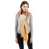 Chevron Pattern & Ombre Color Scarf with Tassels - Assorted Colours