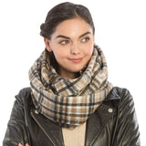 Plaid Infinity Scarves - assorted colours