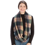 Plaid Infinity Scarves - assorted colours