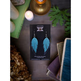 Feather Recycled Leather Earrings
