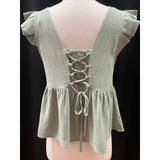 Ruffled Sleeve Empire Cut Top