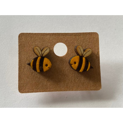 Wooden Bee Studs