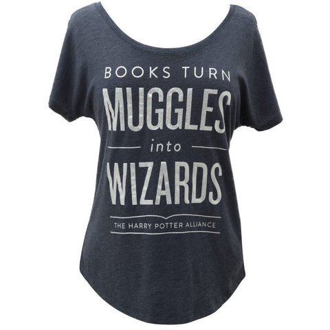 Books Turn Muggles Into Wizards Dolman Tee