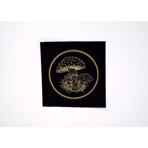 Golden Mushroom Screen Printed Patch