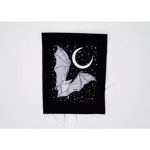 Moon & Bat Screen Printed Patch