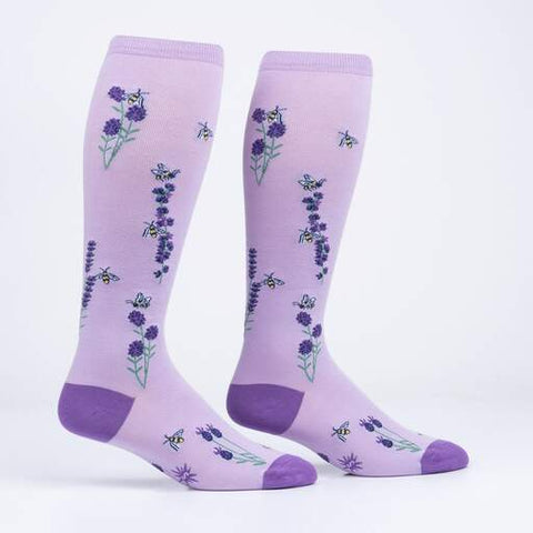 Stretch-It Lavender & Bees Knee High Socks