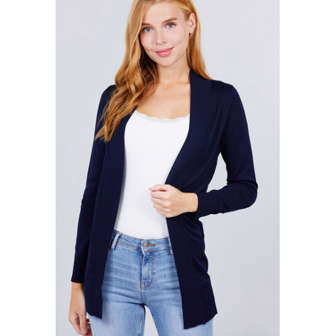 Navy blue cardigan with pockets on sale