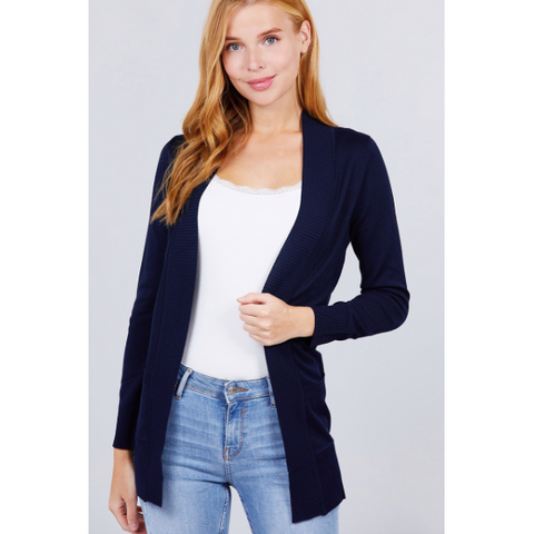 Open Front Mid-Length Cardigans - Assorted Colours