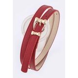 Bow Buckle Skinny Belt - Assorted Colours