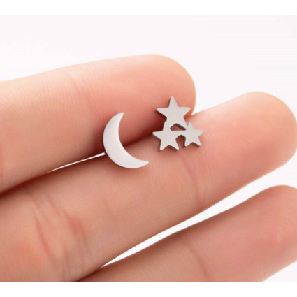 Moon & Star Cluster Mismatched Studs