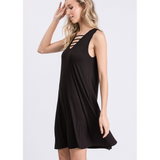 Solid Sleeveless Tunics with Strapped Front Detail