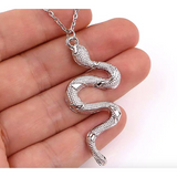 Snake Pendant Necklace - Gold, Silver or Antique Silver Finish